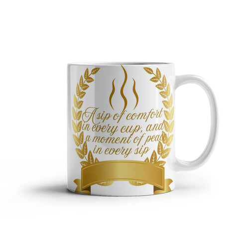 White  and Gold Ceramic Mug